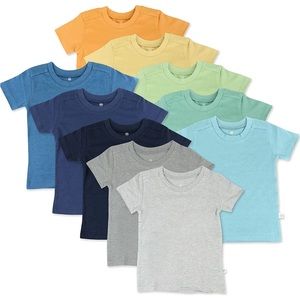 NWT honest 10 pack rainbow organic tees 6-9 months